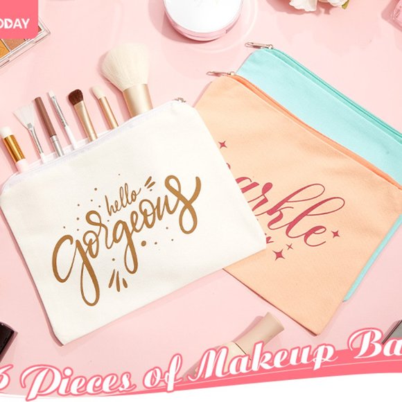 NWOT Women’s Makeup Accessory White Cosmetic Bag With Fun Saying-Hello Gorgeous - Picture 11 of 13